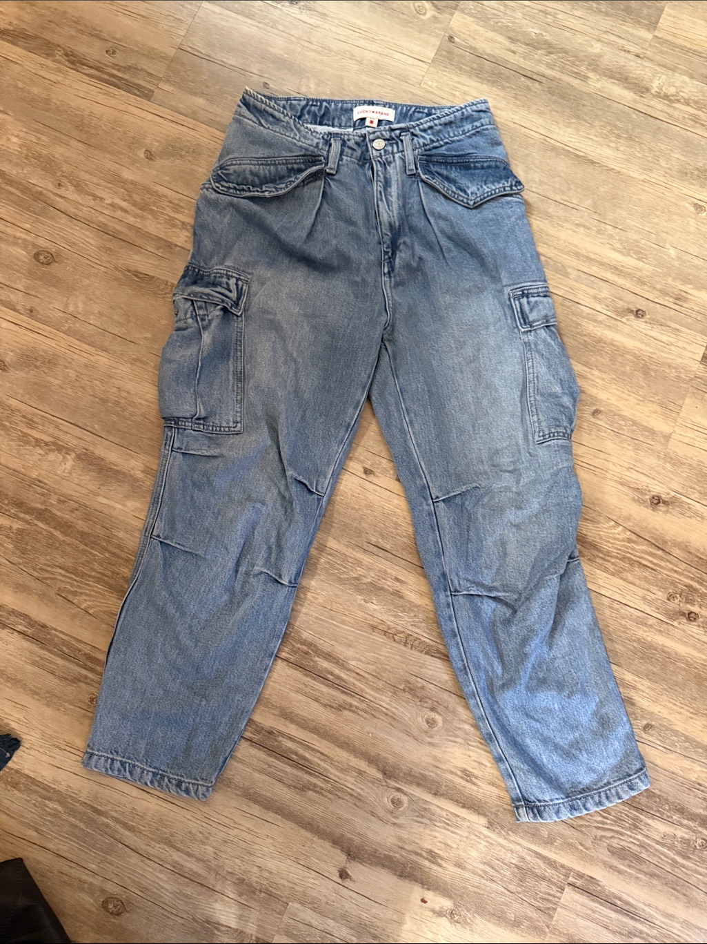 Lucky Brand Mens Light Blue Cargo Denim Jeans  Relaxed Fit